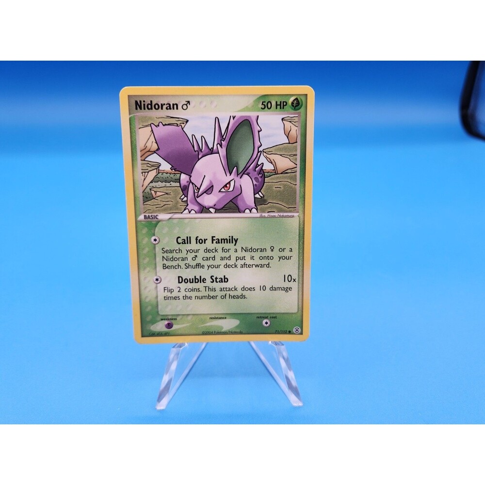 Vintage 2004 Nidoran M 71/112 Common FireRed & LeafGreen Pokemon Card NM